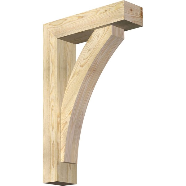 Ekena Millwork Thorton Block Rough Sawn Bracket w/ Offset Brace, Douglas Fir, 6"W x 22"D x 34"H BKT0604X22X34THR05RDF - main
